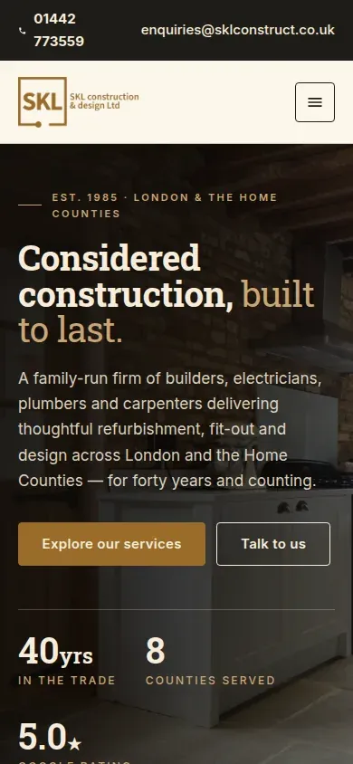 The home page on a phone