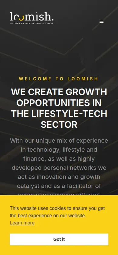 The Loomish site on a phone