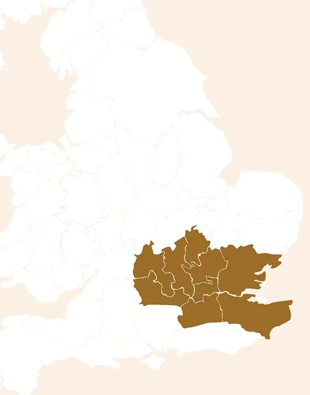 A map of SKL’s working area across London and the Home Counties