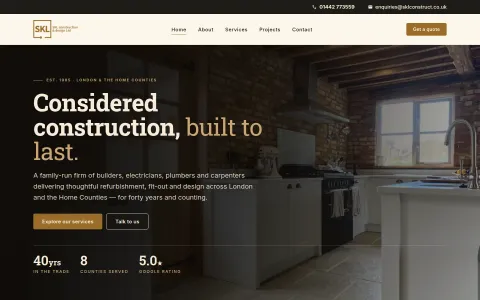 SKL Construct home page